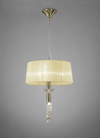 Tiffany Antique Brass-Cream Crystal Ceiling Lights Mantra Shaded Crystal Fittings